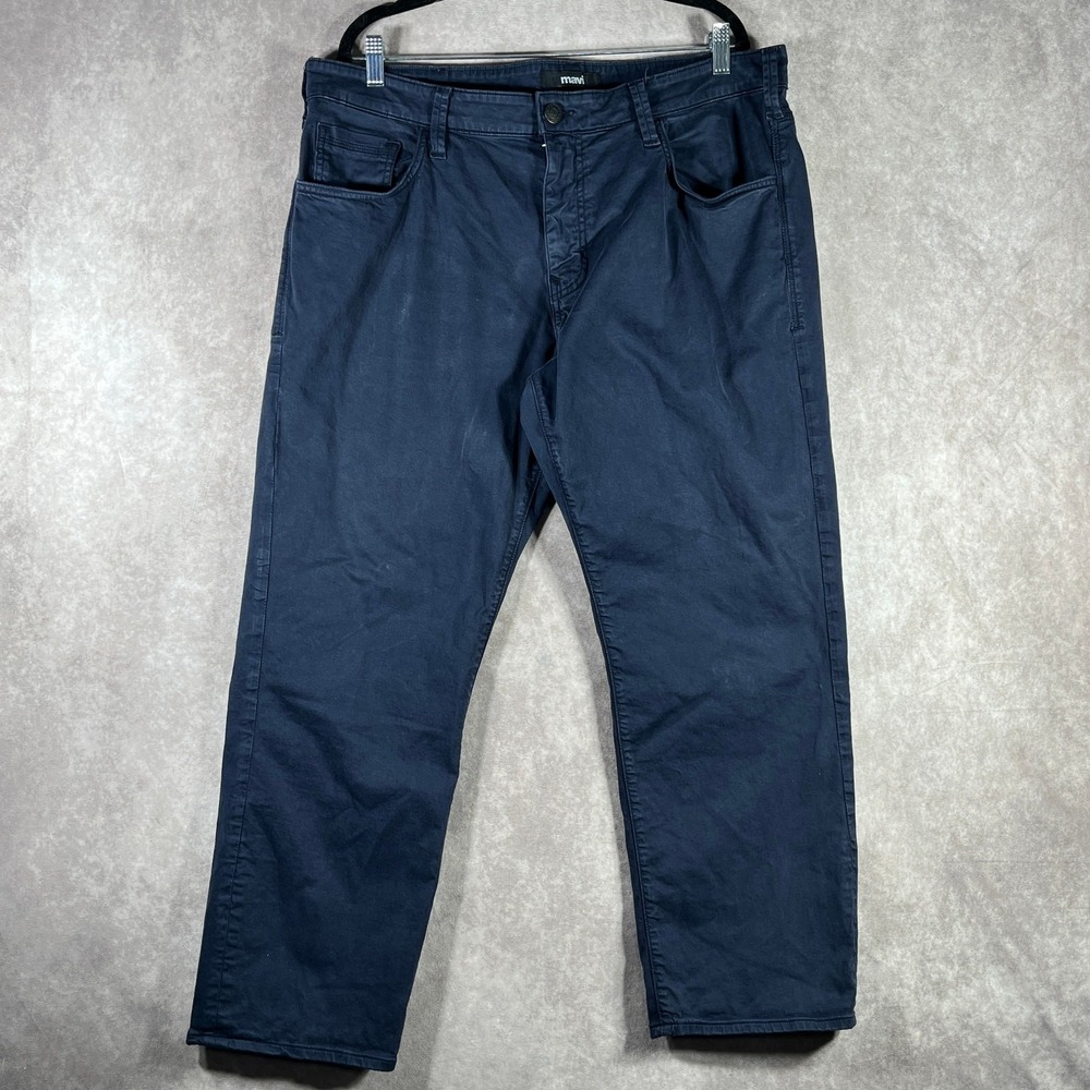 Mavi Matt‎ Relaxed Straight Leg Jeans Men 38X30 Navy Blue Denim Pockets Everyday